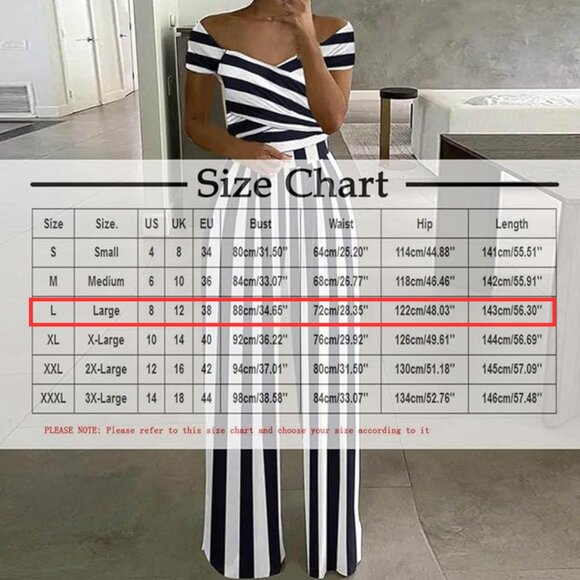 Black & White Stripe Dressy Off Shoulder V Neck High Waist Jumpsuit - Picture 5 of 5